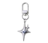 LEEINTO Pendant Keychain Y2K Star Charm Pendant Keychain Metal Key Rings for Women Men Friendship Gift Handbag Decoration Handmade Jewelry Gift