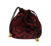 LEEINTO Premium Jewelry Pouch Silk Drawstring Gift Bags Traditional Silk Travel Pouch Chinese Embroidery Jewelry Bag Organizer Jewelry Case Lock and Key