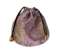 LEEINTO Premium Jewelry Pouch Silk Drawstring Gift Bags Traditional Silk Travel Pouch Chinese Embroidery Jewelry Bag Organizer Jewelry Case Lock and Key