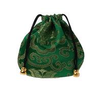 LEEINTO Premium Jewelry Pouch Silk Drawstring Gift Bags Traditional Silk Travel Pouch Chinese Embroidery Jewelry Bag Organizer Jewelry Case Lock and Key