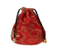 LEEINTO Premium Jewelry Pouch Silk Drawstring Gift Bags Traditional Silk Travel Pouch Chinese Embroidery Jewelry Bag Organizer Jewelry Case Lock and Key