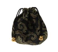 LEEINTO Premium Jewelry Pouch Silk Drawstring Gift Bags Traditional Silk Travel Pouch Chinese Embroidery Jewelry Bag Organizer Jewelry Case Lock and Key