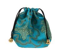 LEEINTO Premium Jewelry Pouch Silk Drawstring Gift Bags Traditional Silk Travel Pouch Chinese Embroidery Jewelry Bag Organizer Jewelry Case Lock and Key