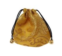 LEEINTO Premium Jewelry Pouch Silk Drawstring Gift Bags Traditional Silk Travel Pouch Chinese Embroidery Jewelry Bag Organizer Jewelry Case Lock and Key