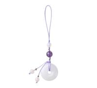 LEEINTO Vintage White Jade Buckle Pendant Phone Strap Chain Accessory Chinese Style Keychain Charm Unique Gift For Women Girls
