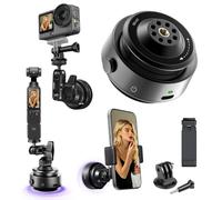 Leekai Electric Camera Suction Cup Mount with 1/4" Screw Double Ball Head Magic Arm & Action Camera Adapter, Support 360° Rotation, Mount on Car Windshield or Window for GoPro Hero/Insta360/DJI Osmo