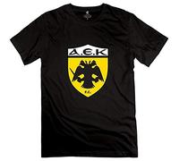 LEEKATO AEK Athens Artist T Shirt Printed Black Graphic Top Tee for Men