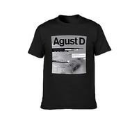 LEEKATO Agust D T Shirt Printed Black Graphic Top Tee for Men