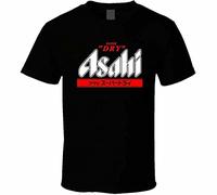 LEEKATO Asahi Beer Japanese Retro Vintage Logo T-Shirt Men Black
