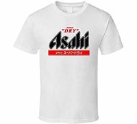 LEEKATO Asahi Beer Japanese Retro Vintage Logo T-Shirt Men White