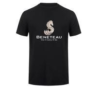 LEEKATO Beneteau T Shirt Men Cotton Short Sleeve T-Shirts Beneteau French Sailboat Man Tops Tee Black