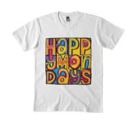 LEEKATO Fashion Casual T Shirt Happy Mondays t Shirt for Men DMN White
