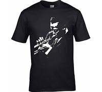 LEEKATO Miles Davis Inspiriert Hommage T-Shirt Jazz Riesig Blau Schein Legend