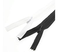 Leekayer 16 Inch Invisible Zipper for Sewing - 3# Black White 40.64cm Nylon Hidden for Pillow, Cushion, Mattress, Dog's Bed - DIY Closed End Replacement - 10 PCS/Pack Bulk