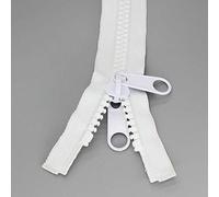 Leekayer 2PCS #10 30 Inch Heavy Duty Zippers for Sewing Separating Large Plastic Zippers White Tape with Double Pull Tab Slider, Sleeping Bag, Boat, Canvas, Cover, Trampoline, Dog Bed,Tent (30" 2pcs)