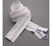Leekayer 2pcs #10 60 Inch Separating Zipper White Plastic 152cm Heavy Duty Zipper for Sewing Jacket,Vest,Down Coat,Luggage Bags(60 "2pcs)