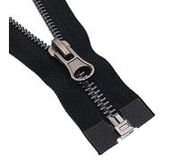 Leekayer 2pcs #5 26 Inch Separating Jacket Zipper Black Nickel 66cm Metal Zipper Heavy Duty Metal Zippers for Jackets Sewing Coats Crafts (26" Nickel)