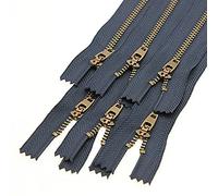 Leekayer 3# 5 Inch Close-End Metal Zipper, Navy 12.7cm Antique Brass for Sewing Bags, Pockets, Backpacks, and Purses - 5" Bulk, 6pcs