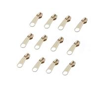 Leekayer 50PCS #5 Beige Pulls for Nylon Coil Zippers Metal Zipper Sliders for Jacket Luggage Purses Bags Bulk(Beige) Metal Slider for Zipper