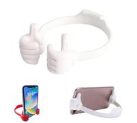 Leekeer Thumbs Up Adjustable Silicone Phone & Tablet Stand - Portable Hands-Free Lazy Holder for Office Desk, Kitchen Counter, Travel & Bedroom - Non-Slip E-Reader Stand for Video Calls(White)