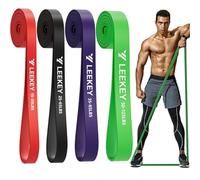 LEEKEY Resistance Band Set, Pull Up Assist Bands - Stretch Resistance Band - Mobility Band Powerlifting Bands For Resistance Training, Physical Therapy, Home Workouts (Set-4)