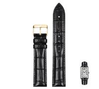 LEEKONENU Genuine Leather Watch Strap For Longines DolceVita L5.255 512 528 Red Watchband(Black g1,20mm)