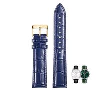 LEEKONENU Genuine Leather Watch Strap For Longines DolceVita L5.255 512 528 Red Watchband(Blue g1,18mm)