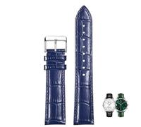 LEEKONENU Genuine Leather Watch Strap For Longines DolceVita L5.255 512 528 Red Watchband(Blue s1,18mm)