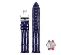 LEEKONENU Genuine Leather Watch Strap For Longines DolceVita L5.255 512 528 Red Watchband(Blue s2,18mm)