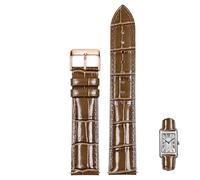 LEEKONENU Genuine Leather Watch Strap For Longines DolceVita L5.255 512 528 Red Watchband(Brown r1,18mm)