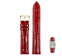 LEEKONENU Genuine Leather Watch Strap For Longines DolceVita L5.255 512 528 Red Watchband(Red g1,18mm)