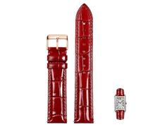 LEEKONENU Genuine Leather Watch Strap For Longines DolceVita L5.255 512 528 Red Watchband(Red r1,19mm)