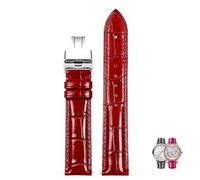 LEEKONENU Genuine Leather Watch Strap For Longines DolceVita L5.255 512 528 Red Watchband(Red s2,18mm)