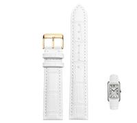 LEEKONENU Genuine Leather Watch Strap For Longines DolceVita L5.255 512 528 Red Watchband(White g1,18mm)