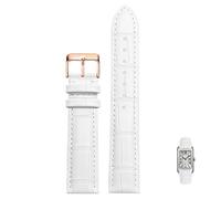 LEEKONENU Genuine Leather Watch Strap For Longines DolceVita L5.255 512 528 Red Watchband(White r1,18mm)