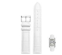 LEEKONENU Genuine Leather Watch Strap For Longines DolceVita L5.255 512 528 Red Watchband(White s1,18mm)