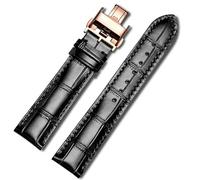 LEEKONENU Genuine leather watchband for Longines Master L2 Conquest Moon Phase L4 Elegant Flagship La Grande Classique watch straps(Black b r,18mm)