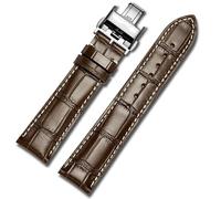LEEKONENU Genuine leather watchband for Longines Master L2 Conquest Moon Phase L4 Elegant Flagship La Grande Classique watch straps(Brown w s,21mm)