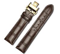 LEEKONENU Genuine leather watchband for Longines Master L2 Conquest Moon Phase L4 Elegant Flagship La Grande Classique watch straps(Brown b g,14mm)