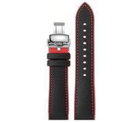 LEEKONENU Nylon Textured Silicone Watch Strap For IWC Pilot's Mark XVIII Portugiese Chronograph Portofino Bracelet(Black(r) s2,19mm)