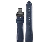 LEEKONENU Nylon Textured Silicone Watch Strap For IWC Pilot's Mark XVIII Portugiese Chronograph Portofino Bracelet(Bluewb2,20-18mm)