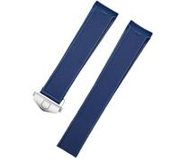 LEEKONENU Silicone strap for TAG Heuer Aquaracer 300/500 WAY201/WAN211 case diameter 43 rubber(Blue s,22-18mm)