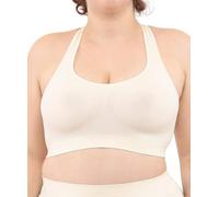 LEELA LAB Bralette Plus Size Women's Bralette Without Underwired Bra Guarantees Support Without Tightening, Made with Seamless Seamless Technology - Made in Italy, Pink Powder, L-XL Plus