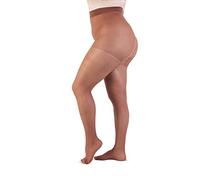 LEELA LAB Plus Size Tights for Women, 30 Denier, Plus Size Stockings for Curvy Women, Sheer, Durable and Comfortable - Made in Italy (Cinnamon, 8)