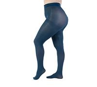 LEELA LAB Plus Size Tights for Women, 90 Denier, Curvy Winter Tights, Matte Stockings, Warm and Comfortable - Made in Italy (Petrol, 9)