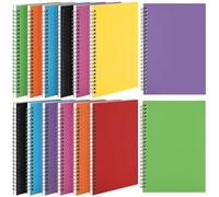 Leelosp 12 Pack Small Spiral Notebook 5 x 7 Inch Lined College Ruled Spiral Journal Wire Bound Notebook Kraft Cover, 120 Pages for Work(Purple, Blue, Orange, Black)