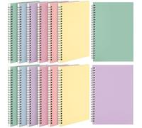Leelosp 12 Pack Small Spiral Notebook 5 x 7 Inch Lined College Ruled Spiral Journal Wire Bound Notebook Kraft Cover, 120 Pages for Work(Light Pastel)