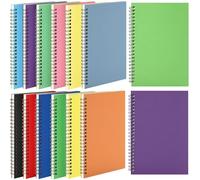 Leelosp 12 Pack Small Spiral Notebook 5 x 7 Inch Lined College Ruled Spiral Journal Wire Bound Notebook Kraft Cover, 120 Pages for Work Students Office Business(Colorful)