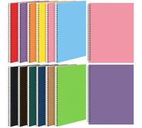 Leelosp 12 Pcs Small Spiral Notebook Lined Spiral Journal College Ruled Notebook Wire Bound Kraft Cover, 120 Pages for Work (Multicolor,8.5 x 11 Inch)
