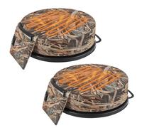 Leelosp 2 Pcs Heated 5 Gallon Bucket Seat (No Power Bank) Memory Foam 360 Degree Swivel Bucket Seat 2.7 Inch Thick Padded Cushion Lid with Waterproof Cover for Dove Duck Hunting Fishing Camping